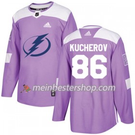Tampa Bay Lightning Nikita Kucherov 86 Adidas 2017-2018 Lila Fights Cancer Practice Trikot Authentic - Herren